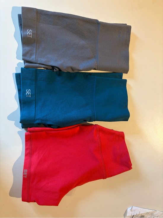 SET Active Pants - SET Active Women's Athletic Shorts Trio - Gray, Teal, Red